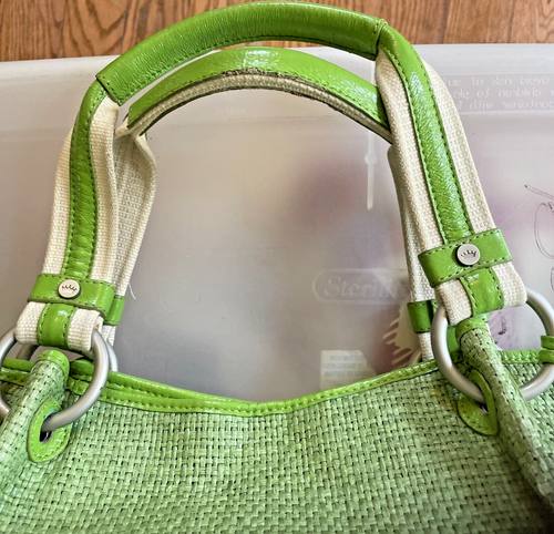 Elaine Turner Danielle Bag Travel Large Straw with Clutch EUC Kelly Preppy - Picture 16 of 16