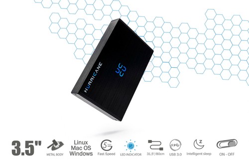 Hurricane Aluminium Externe Festplatte 3.5" HDD USB 3.0 PC Mac Linux 1TB 2TB 3TB - Bild 8 von 10