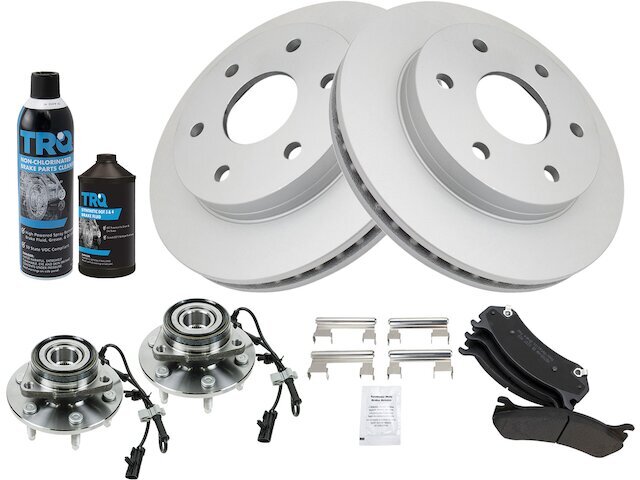Front TRQ Brake Pad and Rotor and Wheel Hub Kit fits GMC Yukon 2000-2006 15VZSY