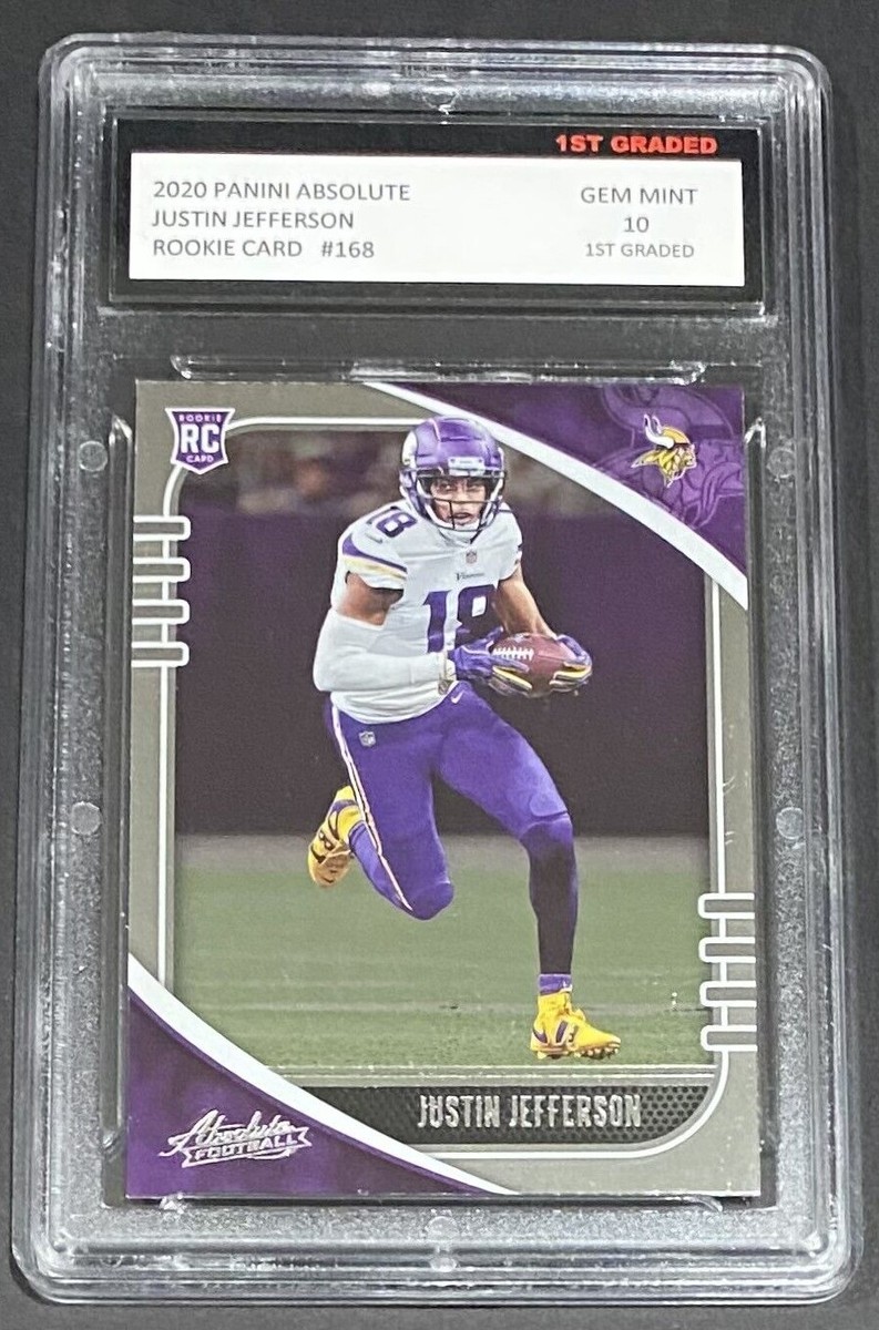 justin jefferson graded rookie card GRADED 10 JUSTIN JEFFERSON 2020 Special Release Rookie Card Draft Silver  Rookie Gem Mint
