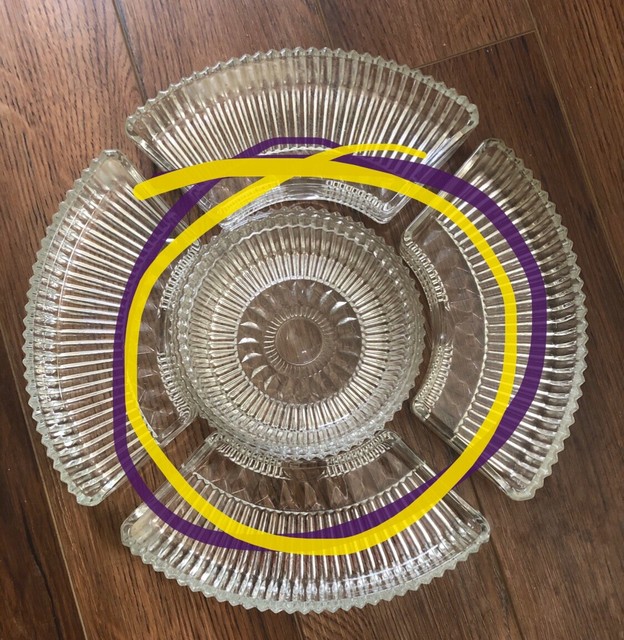 Vintage Clear Glass Lazy Susan Bowl Dip Dish Replacement ...