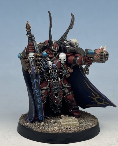 Warhammer 40K - Chaos Space Marines Chaos Lord - Painted eBay