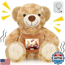 Leyndo Bear with Voice Recording Remembrance Stuffed Animal with Picture Reco