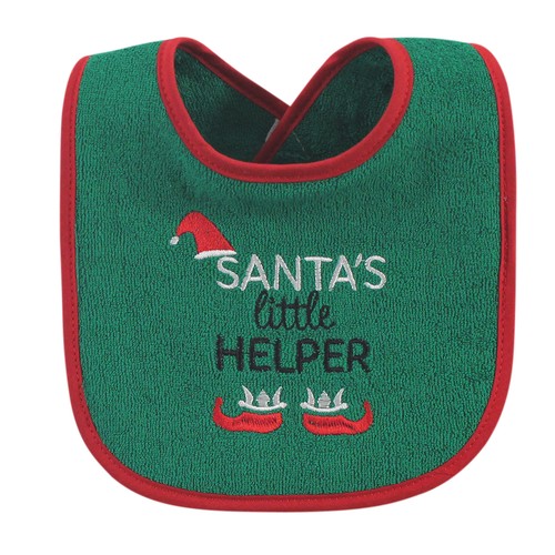 Hudson Baby Terry Drooler Bibs with Fiber Filling 12pk, Holiday Boy Bow Tie - 第 2/13 張圖片