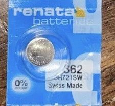 Renata 362 SR721SW 1.55V Silver Oxide Watch Battery Price is For Each Battery