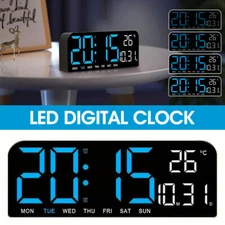 10" Digital Alarm Clocks with Temperature/Countdown/Dimmer/Snooze Wall Clock