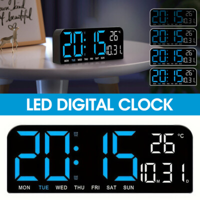 10'' Digital Alarm Clocks with Temperature/Countdown/Dimmer/Snooze Wall Clock