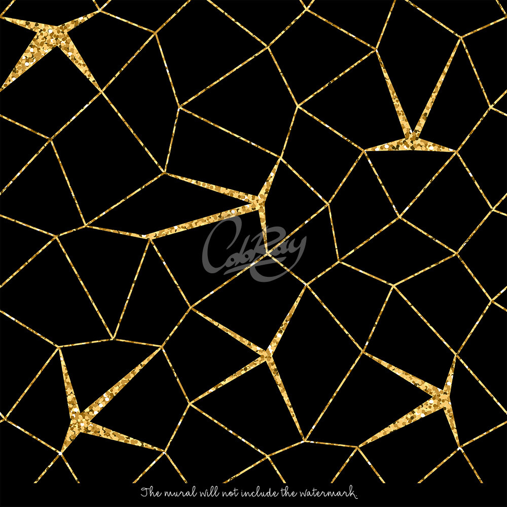 Mosaic gold black Removable wallpaper golden and black wall mural large