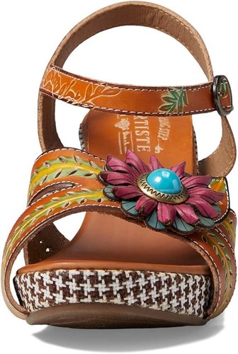 Spring Step L'Artiste Women's Astarr Ankle Strap Sandal Camel Multi NEW - Picture 2 of 5
