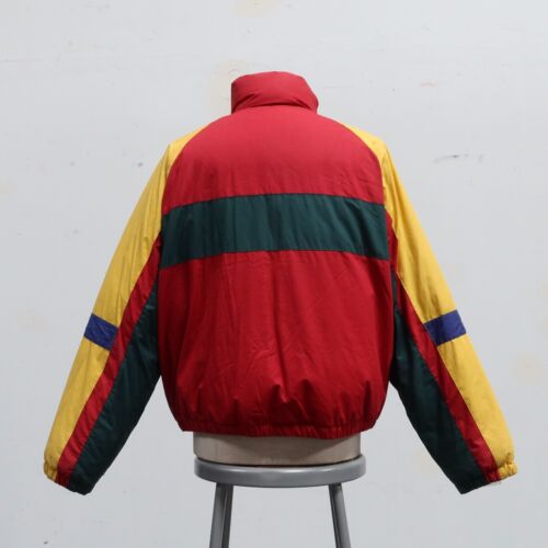 Vintage 90s Club Room Quilted Puffer Down Jacket Size L Colorblock - Picture 3 of 17
