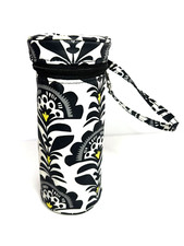 Vera Bradley Fanfare Insulated Cooler Water Bottle Holder Bag Black  White