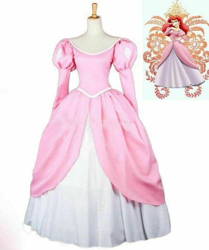 Erwachsene rosa kleine Meerjungfrau Ariel Cosplay Kostüm Prinzessin Party Kleid & - Bild 5 von 5