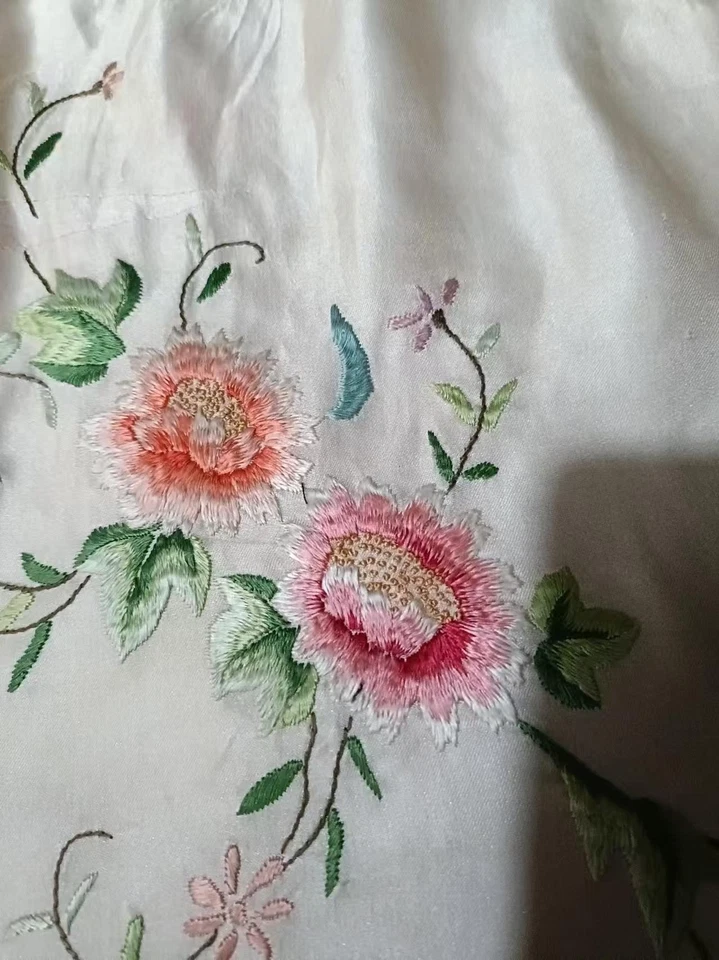 Antigua túnica de seda de la dinastía Qing china, disfraz bordado vintage coleccionable Foto 2 de 4