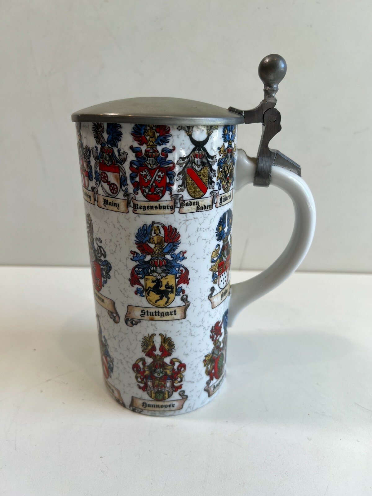 Kurt Hammer Lidded Stein West Germany, Walt Disney World, Cities Of Germany