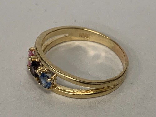 ESTATE 14k yelloW gold MOTHERS DAY ring - FEB - OCT- NOV- LAB CREATED - Picture 4 of 4