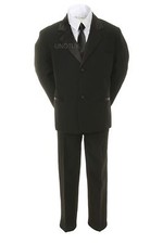 New Born Baby Toddler Kid Teen Boy Black Formal Wedding Party Suit Tuxedo S-20