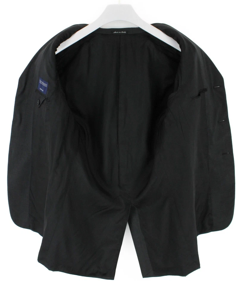 TRUSSARDI Blazer Men's (EU) 50 Pure New Wool Notch Lapel 3 Buttons Grey - Image 4 of 4