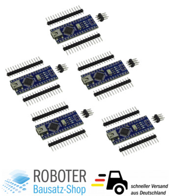5x Nano V3.0 ATmega328P USB 5V CH340G Modul Board Arduino Kompatibel