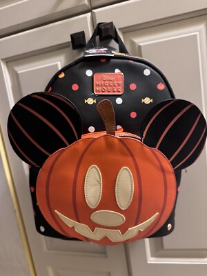 NWT Disney Bioworld Backpack Mickey Pumpkin HALLOWEEN Glow  display picture 2