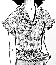 7148 Vintage Design CROCHETED TOP Pattern to Crochet Reproduction SZ 10-16