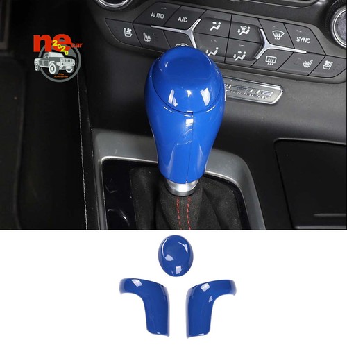 Cubierta azul ABS recorte central control cabezal de engranaje para Chev-chevrolet Corvette C7 14-2019 - Imagen 7 de 11