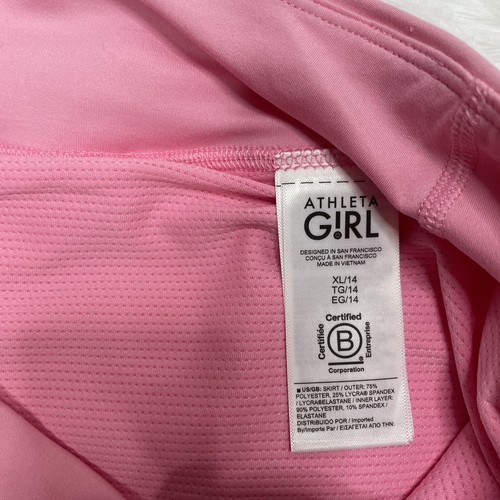 Athleta Girl Goal Getter Skort Skirt Size XL 14-16 Pink Excellent Condition - Picture 8 of 11