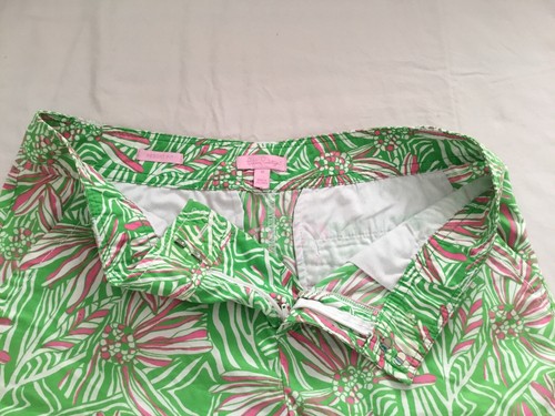LILLY PULITZER Womens Sz 10 Resort Fit 100% Cotton Pink/Green Casual Shorts - Picture 3 of 12