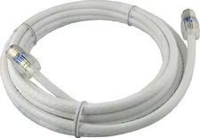Coaxial Cable, Satellite Jumper Cord With Easy Twist Connector 15' White RG6 