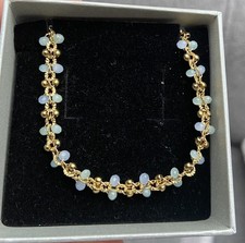 Schönes Armband mit Perlen Pastell Grün & Blau Gold Stainless Steel Mallorca