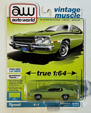 Auto World Vintage Muscle 1973 Plymouth Road Runner 164 Diecast Mist Green Auto World Vintage Muscle 1973 Plymouth Road Runner 164 Diecast Mist Green