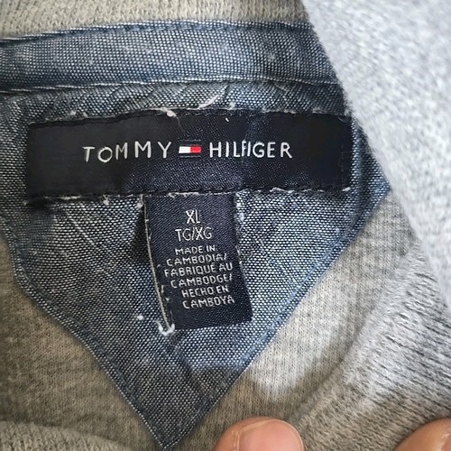 Tommy Hilfiger Pullover Herren XL grau Schalkragen Langarm Strick Preppy Freizeit - Bild 2 von 6