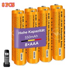 8x NI-MH Rechargeable Battery 1.2 V 550MAh AAA for Panasonic Gigaset Handsets