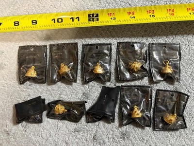 Lot of (10) 1960's HOBCO House of Borvani Bells Gold Tone Bracelet Charms NOS