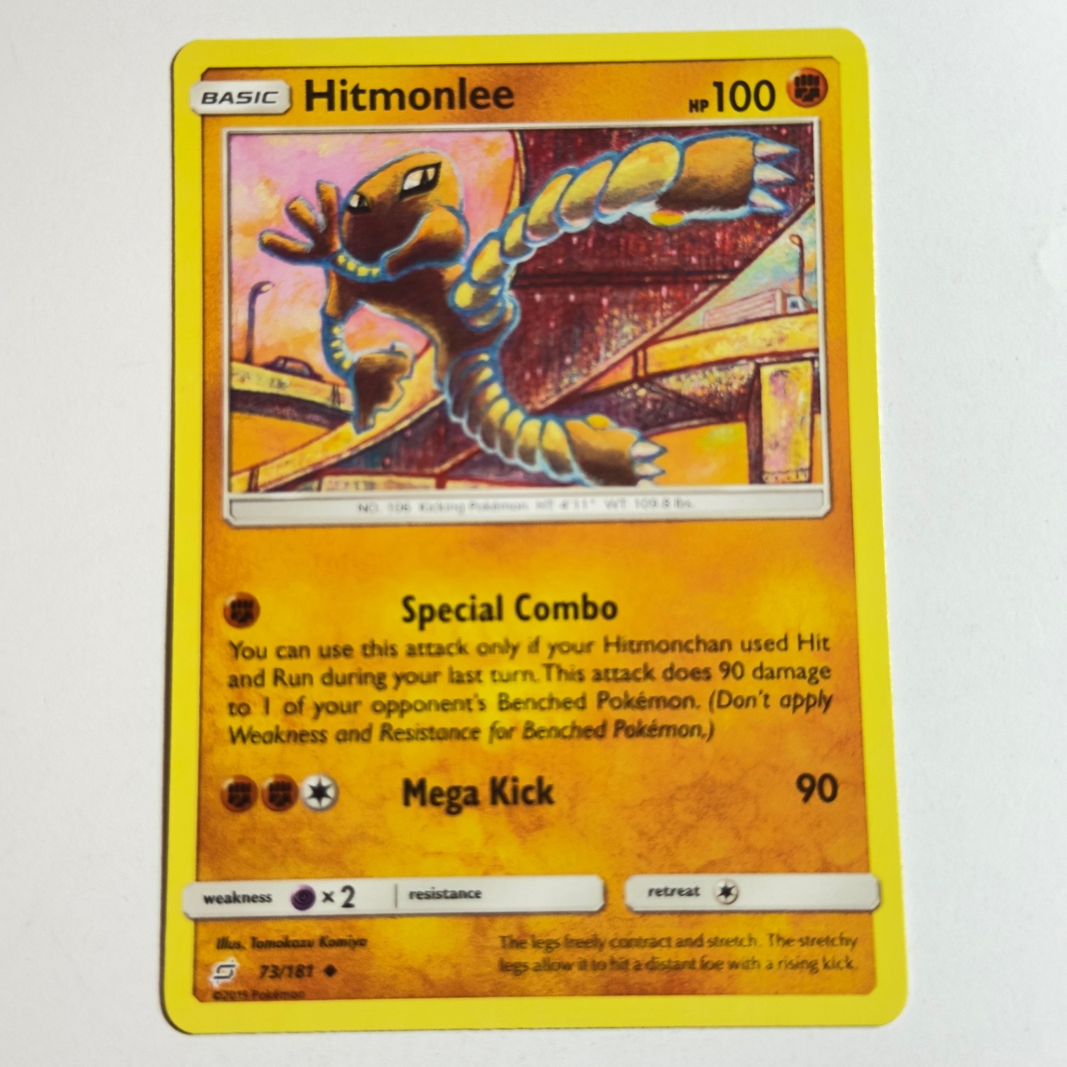 Hitmonlee 73/181 Uncommon Regular Card SM - Team Up Pokemon TCG LP