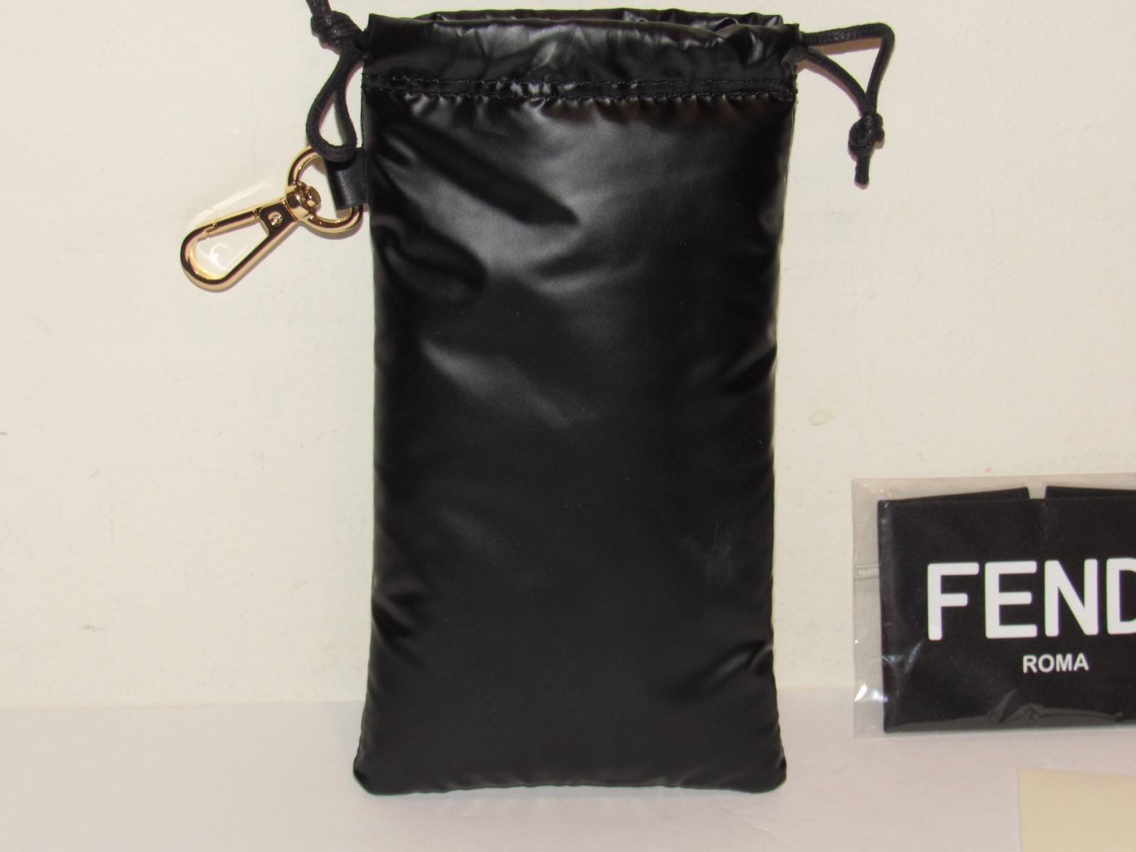 FENDI Black Puffer Sunglasses Eyeglasses Case White Logo + Cloth NEW Authentic thumbnail 4