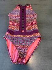 colorful ROD BEATTIE BLEU  one piece swimsuit size 4