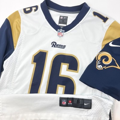 Nike Mens  Small Los Angeles Rams Jared Goff 16 NFL Jersey White Navy Gold