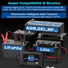 Caricabatteria Intelligente 12V 24V 20A per Lifep04 e Piombo Acido Carica Rapida - Miniatura 3