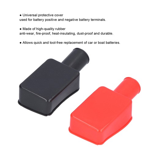 2pcs Battery Terminal Covers Rubber Positive Negative Post Stud Insulating Pr AU - Picture 3 of 12