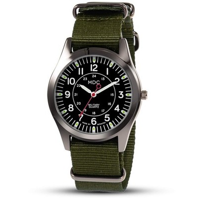 Infantry MDC Mens Military Watch, Tactical Field Watch for Men, Black-Green