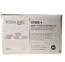 Sterling Store Basic 10-Piece Shelf Bin Caddy Accessory Kit in White 88028700-0