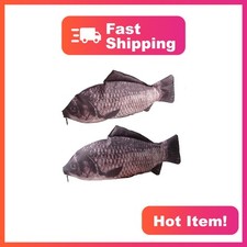 Carp Pen Bag Realistic Fish Shape Makeup Pouch Pencil Case Zipper