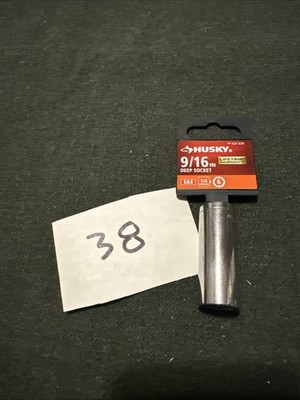 Husky 9/16'' SAE Deep Socket 1/4'' Drive 6 Point H4D6PDP916
