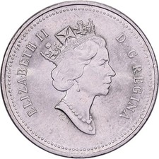 [#638377] Canada, Elizabeth II, 5 Cents, 1991, Royal Canadian Mint, Copper-nic, 