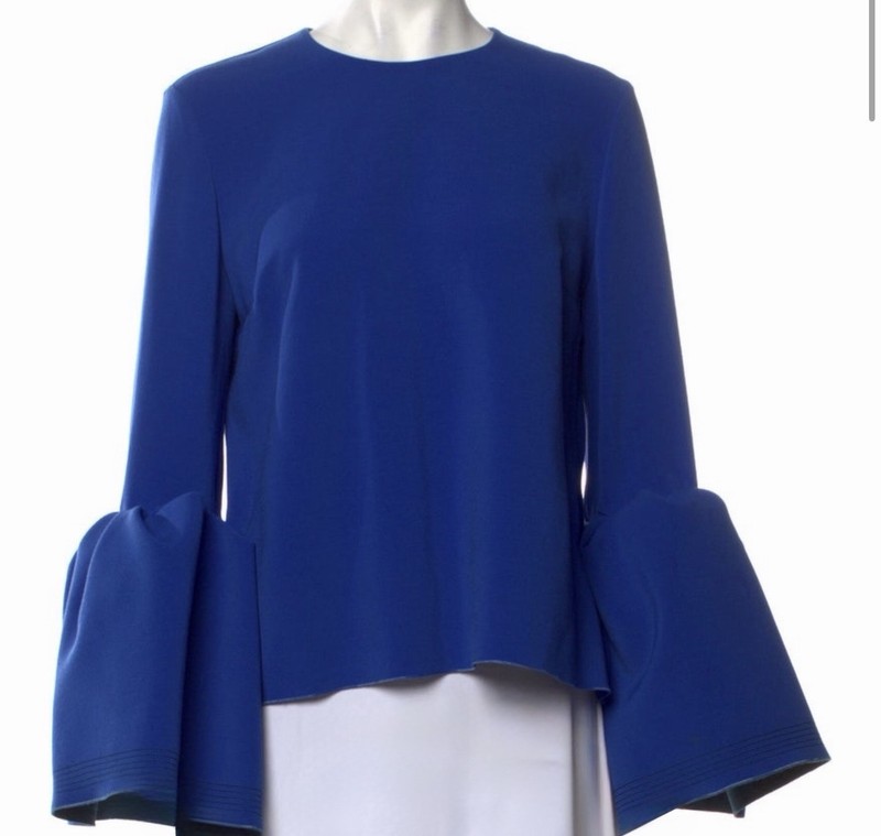 Roksanda cobalt blue Blouse w/ bell sleeves.