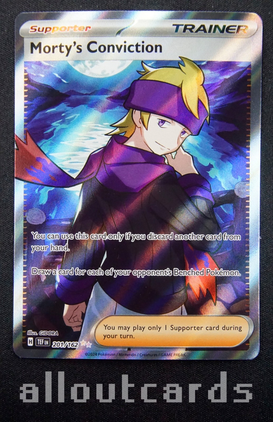 2024 Pokemon Temporal Forces Morty's Conviction Full Art 201/162 NM/M