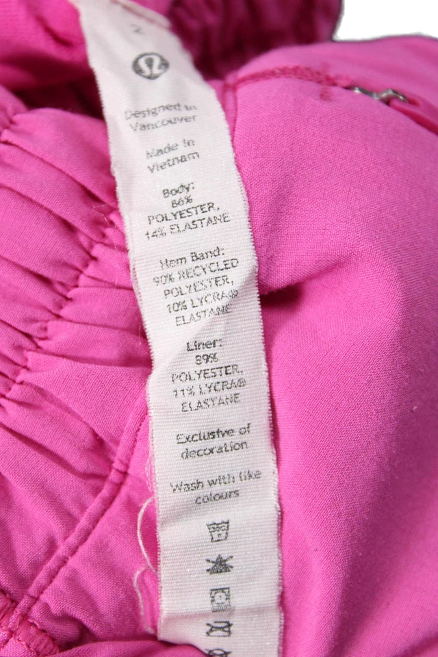 Pantalones Cortos Deportivos Lululemon Unisex Rosa Poliéster Elastano Talla 2 Foto 4 de 4