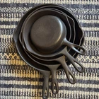 Vintage Wagner Ware Sidney -O #3,5,6,8,10 Cast Iron Skillet Set Restored -Flat