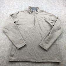 Columbia Sweater Mens XL Gray 1/4 Zip Fleece Lined Outdoor Hiking Pullover