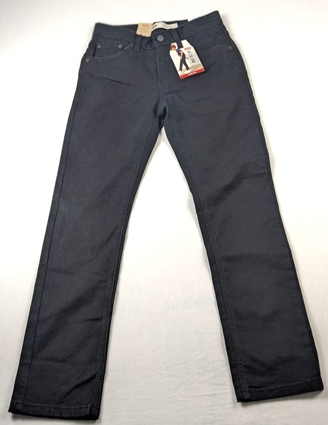 Levi’s 511 Slim Jeans Boys Size 14 Reg W27 L29 Black Stretch Denim NWT